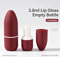 Tube de rouge à lèvres vide mat de 3,8 g, conteneur de baume à lèvres personnalisé avec logo, emballage cosmétique, vente en gros, flacon vide pour brillant à lèvres