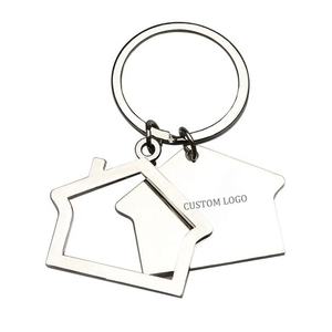 Porte-clés personnalisé <span class=keywords><strong>en</strong></span> métal <span class=keywords><strong>en</strong></span> forme de maison, gravure laser, logo imprimé UV, alliage de zinc, sublimation, porte-clés vierge - Product Image 6