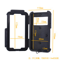 Support de téléphone étanche pour scooter, vélo, moto, fixation sur miroir ou guidon, flexible, pour téléphones de 4,7'' à 6,7'', avec pochette