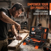 Ensemble d'outils de bricolage pour la maison avec logo personnalisé, 57 pièces, avec étui de rangement en plastique rigide portable