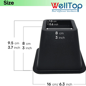 وصل حديثًا من أعلى الآبار ، رافعات سرير بلاستيكية سوداء بارتفاع قابل للتعديل ، طاولة أريكة ، قاعدة مكتب للاستخدام في المطبخ ، أثاث قابل للتكديس - Product Image 2