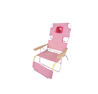 Chaise de plage légère et durable, couleur personnalisable, avec ouverture pour le visage - Chaise longue inclinable portable avec appui-tête et hauteur réglable