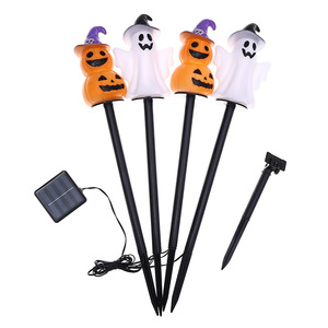 Solar Halloween Garden Outdoor Waterproof <b>Ground</b> <b>Stake</b> Lights Pumpkin Ghost LED Yard Decoration Outdoor Party 4 String Light Set - Product Image 5