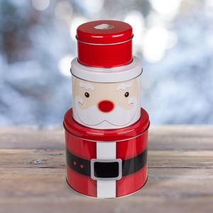 Boîte en métal personnalisée en forme de Noël pour chocolats, biscuits et bonbons, empilable - Product Image 5