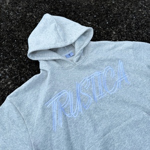 Custom Embroidery Design Heavyweight 100% Cotton Pullover Gray Hoodies and Baggy Sweatpants Tracksuit Two Piece Set <b>Jogging</b> <b>Suit</b> - Product Image 2