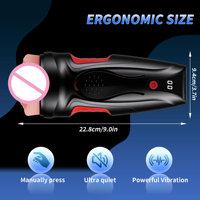 Realistische Vagina-Straffheit Taschenmuschi Stroker Erwachsenenspielzeug Sexmaschine Quetschbarer Männlicher Masturbator mit 9 Vibrationsmodi