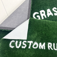 Tapis vert herbe à texture tuftée unique Tapis de mousse ou collines douces Confort sous les pieds Tapis Shaggy et moelleux personnalisés
