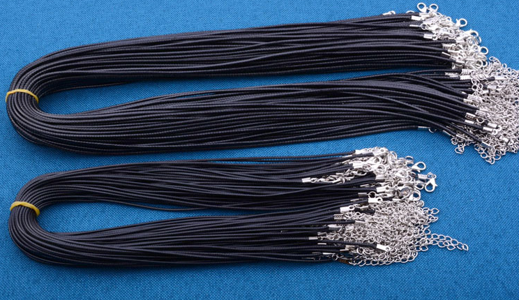 Colliers Cordon Soie Noir 5 Brins Avec Fermoirs Chaîne - Fabrication Bijoux