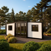 Maison Modulaire Préfabriquée Extensible de 30FT, Écologique, Isolée, Résistante aux Ouragans, 2 Chambres, 1 Salon, 1 Salle de Classe