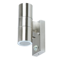 Applique murale LED décorative en acier inoxydable 2*5W GU10 avec détecteur PIR, éclairage vers le haut et vers le bas