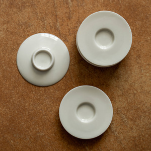 Apricot White Glaze <b>Ceramic</b> Coaster Porcelain Round Heat Insulating For Kung Fu Tea Set Tea Ceremony Accessories - Product Image 2