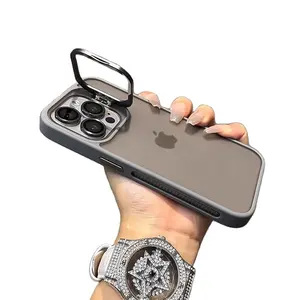 新款iphone15 pro max手机壳皮肤手感镜头座iPhone14黑色外壳透明哑光硅胶软边