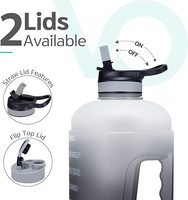 Bouteille d'eau sport 74 oz, grande gourde pour adulte avec paille et poignée, bidon d'eau de 2,2 L (5 gallons)