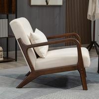 Entspannender Getufteter Moderner Nordischer Holzsessel für Apartment-Wohnzimmer, Sofa, Restaurant, Luxus-Café, Hotel-Lounge, Akzent-Stuhl