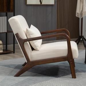 Silla de Madera Relajante, Sofá Moderno para Sala de Estar, Silla de Brazos Nórdica de Lujo para Restaurante, Cafetería, Hotel, Silla de Acento para Sala de Estar - Product Image 4