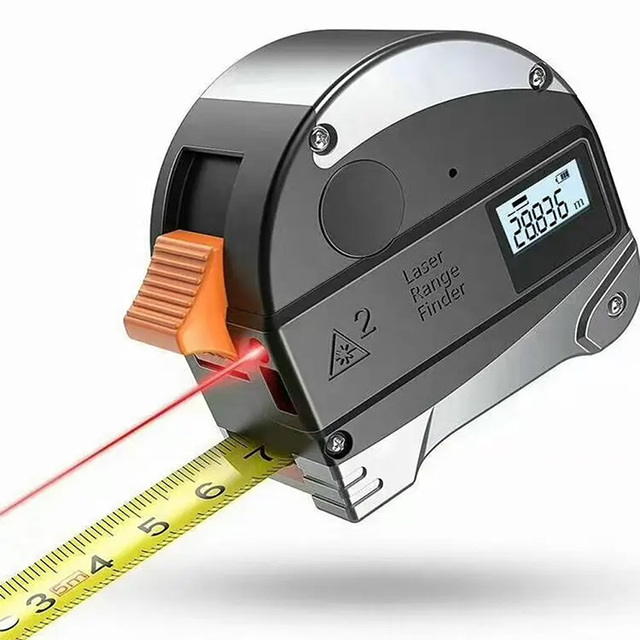 2 in 1 5m 40m Laser Measuring Tape Wide Blade Steel Automatic Smart Electric Laser Digital Measuring Tape Measure