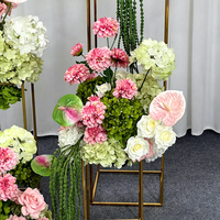 Boule florale artificielle en gros pour décoration de table de mariage, plante verte, boule de fleurs d'hortensia, centre de table décoratif