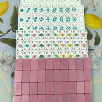 Tuiles de Mahjong Américaines Personnalisées, Design Fleurs et Papillons Colorés, Acrylique, Portable, Durable, Ensemble de Luxe Moderne, Petit MOQ, Jeu de Table