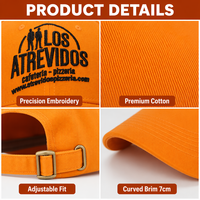 Gorra de Béisbol de Algodón Bordada Personalizada con el Logotipo de la Marca de Restaurante o Cafetería, Ajustable, OEM