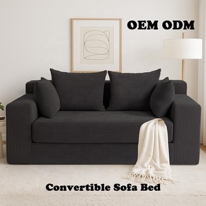 Sofá-Cama Conversível Dobrável 3 em 1 com <span class=keywords><strong>4</strong></span> Almofadas para Sala de Estar - Product Image 1