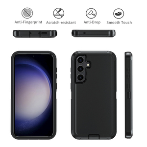 Nouveaux produits 2025 Étui de téléphone pour Samsung Galaxy A55 Coque arrière antichoc avec charge sans fil Protection <span class=keywords><strong>4</strong></span> en 1 (Noir) - Product Image 1
