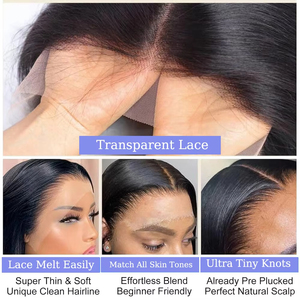 Parrucca Bob Corta in Capelli Umani con Frontale in Pizzo 12 Pollici, 13x4 4x4 HD Trasparente, Parrucche Bob Corte per Donne, 100% Capelli Umani - Product Image 5