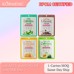มาส์กหน้า KORMESIC ได้รับการรับรองจาก Bpom ขนาด 25 มล. สูตรว่านหางจระเข้ อะโวคาโด คอลลาเจน น้ำผึ้ง และกาแฟ มาส์กหน้าแบบแผ่นสไตล์เกาหลี - Product Image 2
