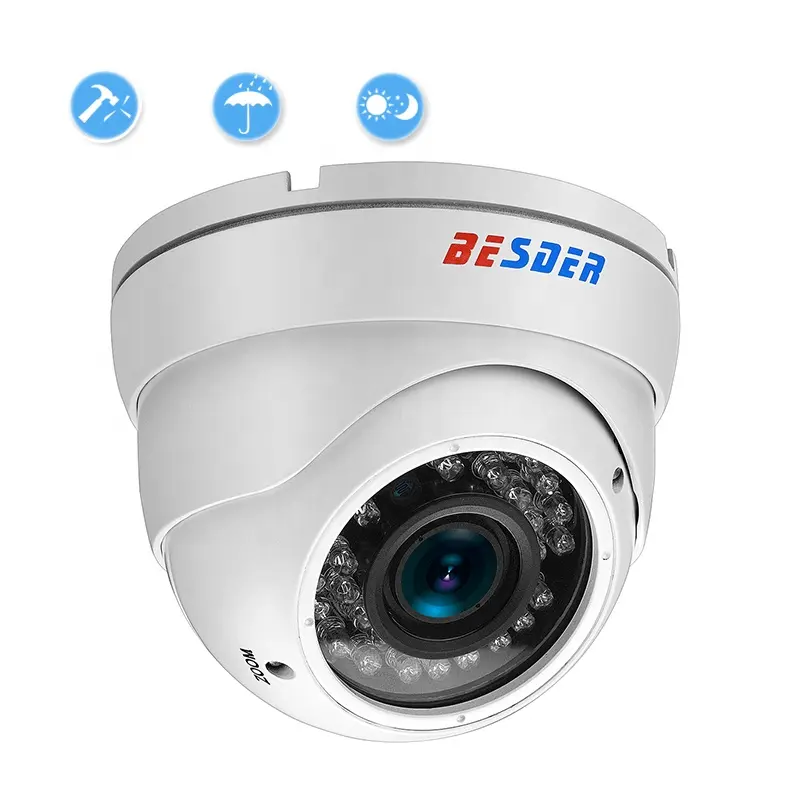 BESDER-cámara de seguridad IP POE, 2MP, 3MP, Varifocal, H.265, Zoom Manual, 2,8mm a 12mm