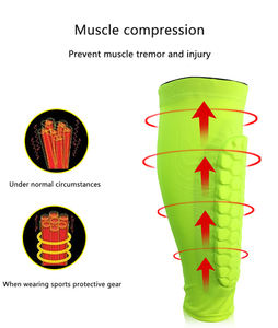 Personnalisé Adulte Enfants <span class=keywords><strong>Sport</strong></span> Football Jambe Orthèse Soutien Nid D'abeille Protège-tibias Compression Mollet Manchon - Product Image 3
