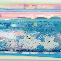 Nouveauté : Trousse à crayons en PVC liquide holographique grande capacité, mignonne, colorée, transparente et originale