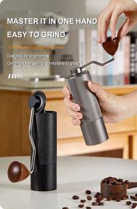 Al-Alloy Body 420 Stainless Steel Burr CNC Core Homeuse Espresso <b>Mini</b> Hand Mill Portable Manual Coffee <b>Grinder</b> Wood Handle - Product Image 2