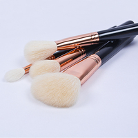 Dongmei Nouvelle Marque Privée Professionnelle – Ensemble de 13 Pinceaux de Maquillage en Poils de Chèvre Naturels avec Virole Dorée pour Visage et Lèvres