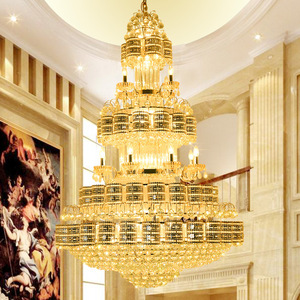 Luminaire suspendu Villa de luxe Escalier d'entrée d'hôtel à double étage Europe Grand <span class=keywords><strong>lustre</strong></span> <span class=keywords><strong>boule</strong></span> de cristal k9 long - Product Image 1