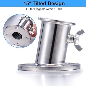 Stainless Steel 316 Marine FLAGPOLE SOCKET TOP MOUNT 1 Inch(25mm) Round Railing Base Handrail <b>Yacht</b> Boat Hardware Accessories St - Product Image 3