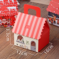Boîte à bonbons en forme de maison avec poignée, décorative, à toit festonné, pour confiseries gourmandes et cadeaux de fête, vente en gros