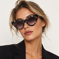 Lunettes de soleil œil de chat en acétate pour femmes, verres dégradés tendance, monture léopard, protection UV400