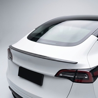 Aileron arrière en fibre de carbone véritable en forme d'aile pour Tesla Model Y, noir brillant, pare-chocs de coffre, accessoires automobiles de haute qualité