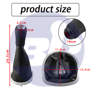 Poignée de levier de vitesse en cuir pour voiture, pour <span class=keywords><strong>Clio</strong></span> <span class=keywords><strong>3</strong></span> Ill 2005-2012 - Product Image 6