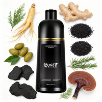Krim Pewarna Rambut 500ml Alami Berbahan Tumbuhan Pewarna Cepat 400ml Sampo Pewarna Rambut Coklat OEM Label Pribadi Jahe Hitam 5 Menit Alami