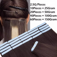 Extensions de cheveux vierges russes Remy 100% naturels, blond balayage ombré, à bandes adhésives, trame simple, vente en gros