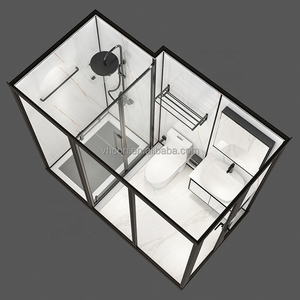 Cabine de <span class=keywords><strong>douche</strong></span> modulaire préfabriquée de luxe avec toilettes, <span class=keywords><strong>porte</strong></span> coulissante en verre, prix abordable, pour salle de bain intérieure – Chine - Product Image 5