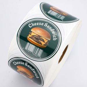 Étiquette ronde autocollante personnalisée pour sandwich au fromage avec code-barres pour l'emballage alimentaire - Product Image 3