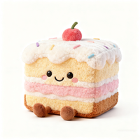 OEM ODM Peluche personnalisée au design de gâteau souriant Kawaii, poupée en peluche douce faite sur mesure, jouet en peluche, coussin