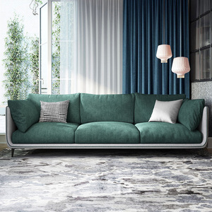 Italian Minimalist Cotton Linen Three Seater Straight <b>Sofa</b> Universal Style Leisure Furniture <b>for</b> Small Living Room Home - Product Image 1