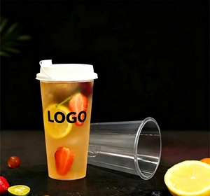 Gobelets en plastique PP transparents personnalisés avec logo imprimé pour boissons froides et chaudes, gobelets à jus, gobelets à bulles Boba - Product Image 1
