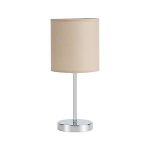Lampada da tavolo in cromo con paralume beige, dimensioni 37x16x16 cm, ideale per illuminare e decorare gli spazi. - Product Image 1