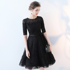 Evening Gown O-Neck A-Line Chiffon Dress With 3D Patterns For Banquet Party Hosts Spring - Product Image 2
