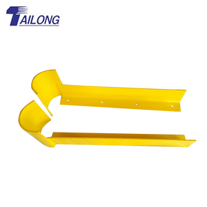 Protection de poteau de rayonnage <span class=keywords><strong>demi</strong></span>-<span class=keywords><strong>lune</strong></span> en <span class=keywords><strong>acier</strong></span>, profil bas et haut, à visser, pour la sécurité des montants de rayonnage en entrepôt - Product Image 3