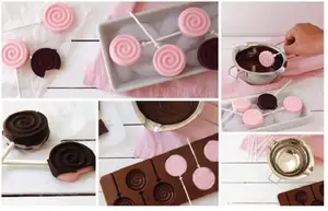 Silicone lollipop stampo FAI DA TE stampo In Silicone Rotonda stampi per il cioccolato Del Silicone Della Caramella Muffa