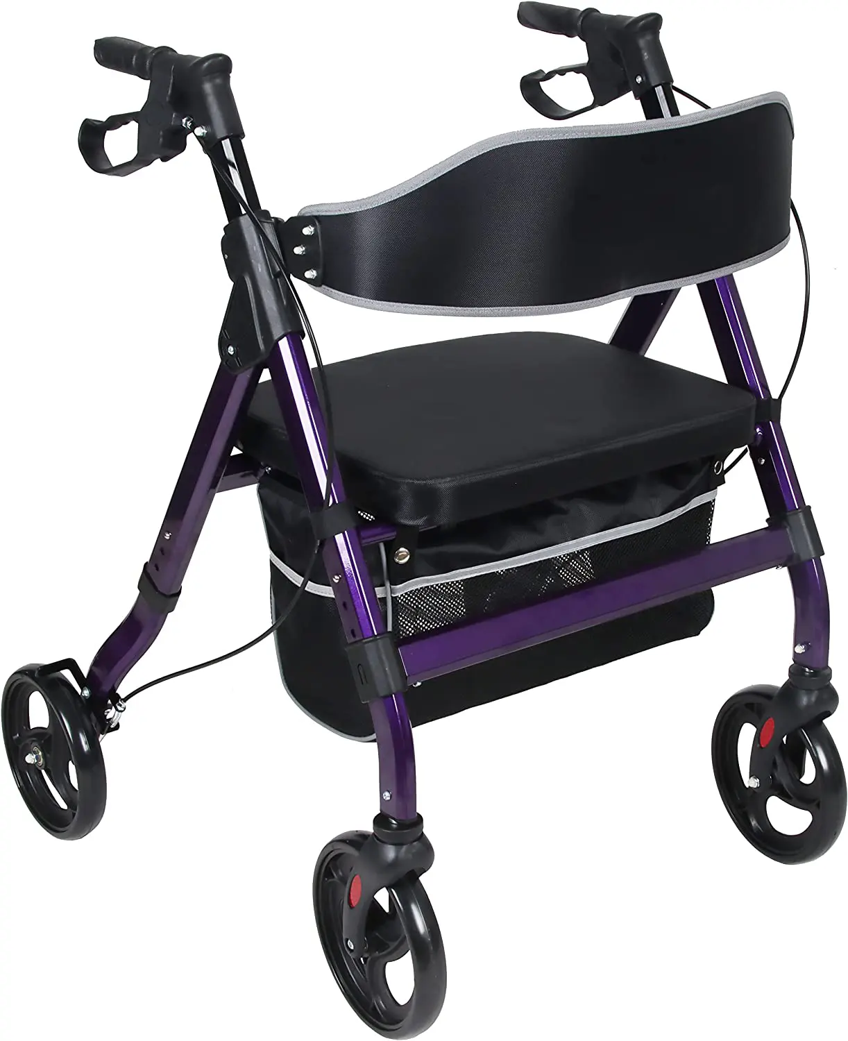 Ousite Rollator Rodilla Scooter Peso Cuatro ruedas 8 pulgadas Ruedas calientes Con silla suave